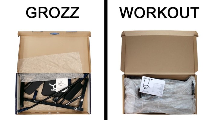 Турники GROZZ и WORKOUT внутри коробок