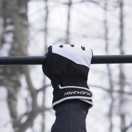 Перчатки для турника Z1 Base черно-белые утепленные с высоким сцеплением