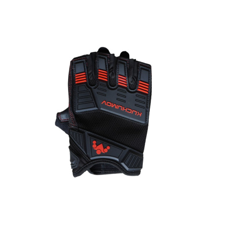 Перчатки без пальцев T2 CyberPunk черно-красные